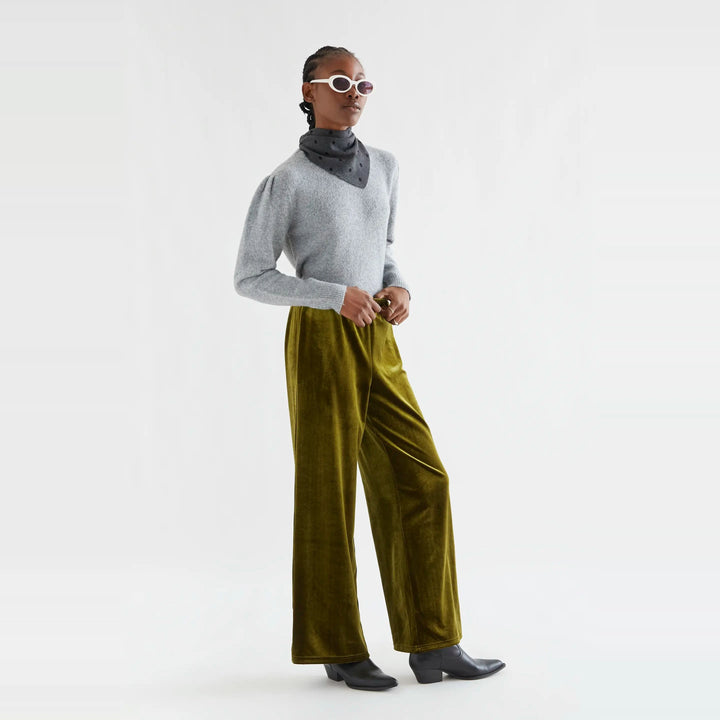 Pantalón terciopelo verde oliva de Compañía Fantástica para mujer – foto 5