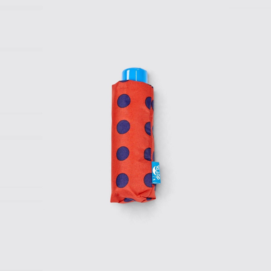 Paraguas mini plegable rojo con lunares azul marino de Gotta – foto 2