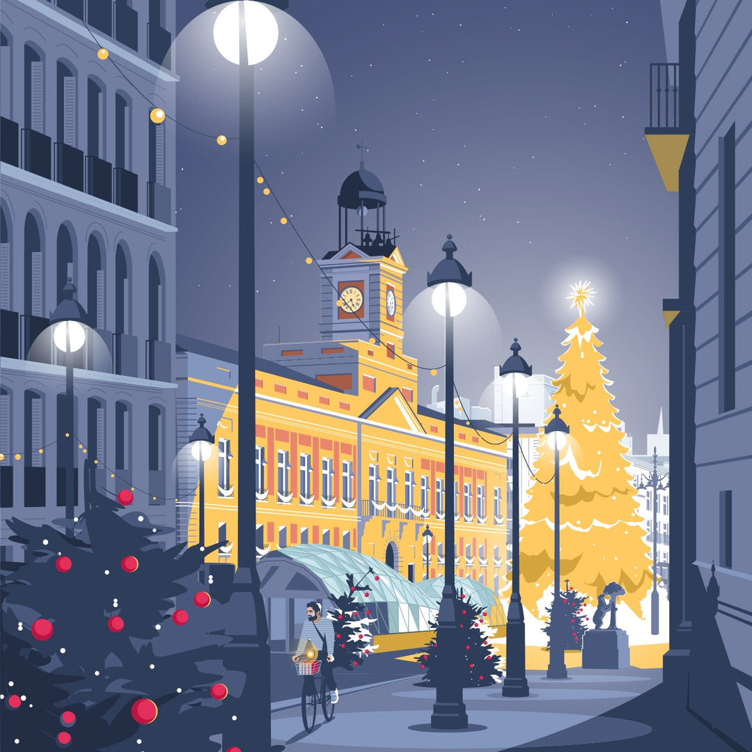 ILUSTRACIÓN - El Chico Llama, Puerta del Sol - Navidad