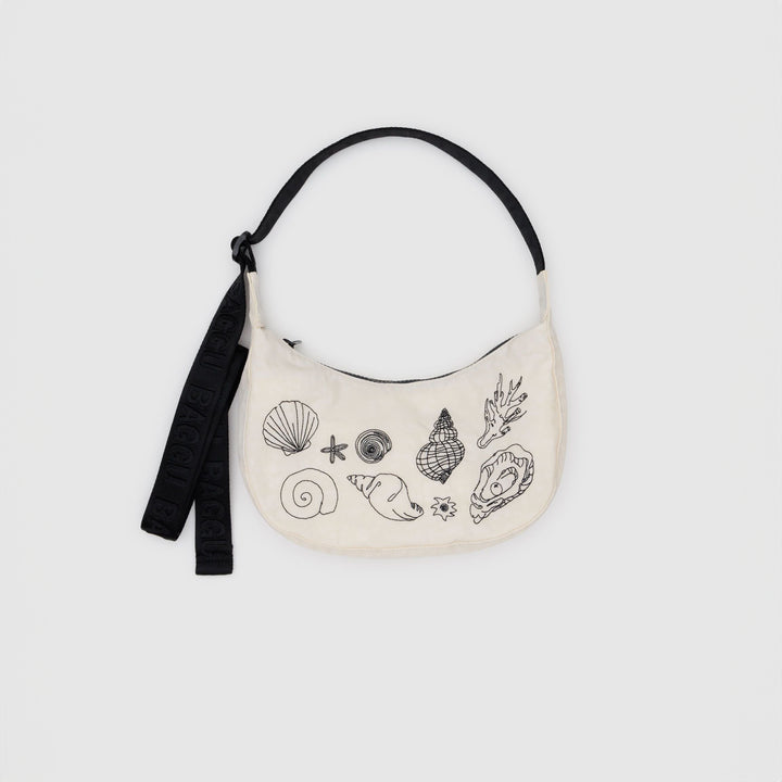 BOLSO - Baggu, Small Crescent Embroidered Shells
