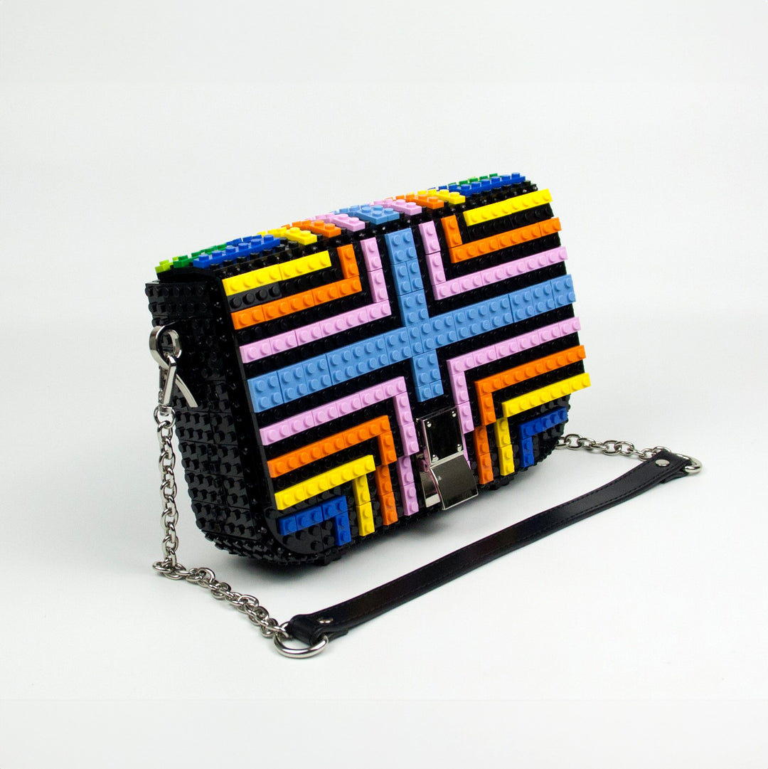 BOLSO - Bag & Block, Stripes Pattern Negro