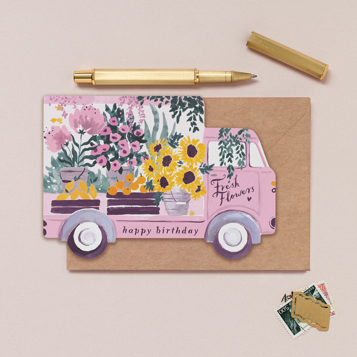 Tarjeta de felicitación Flower Truck de Sister Paper Co. – foto 1