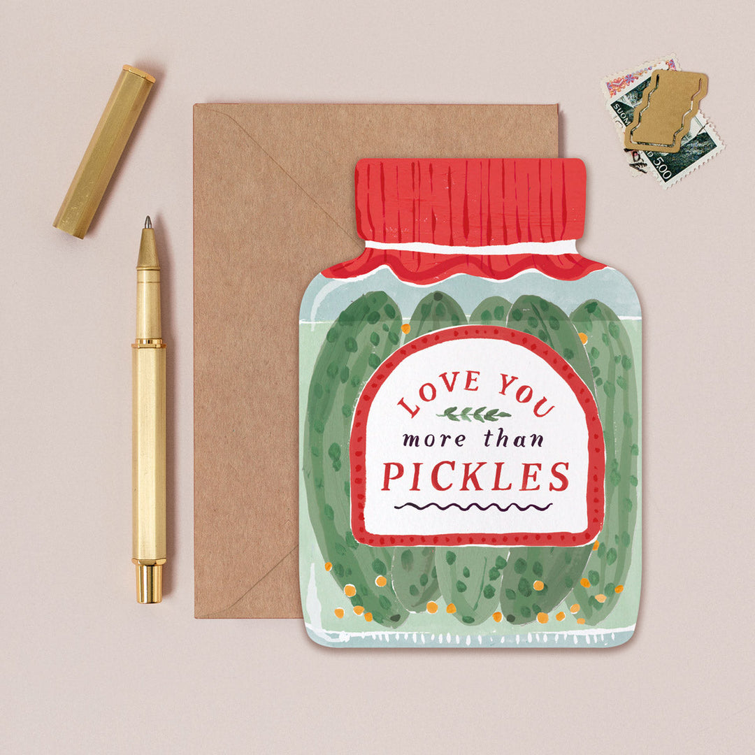 Tarjeta de felicitación Love You More Than Pickles de Sister Paper Co. – foto 1