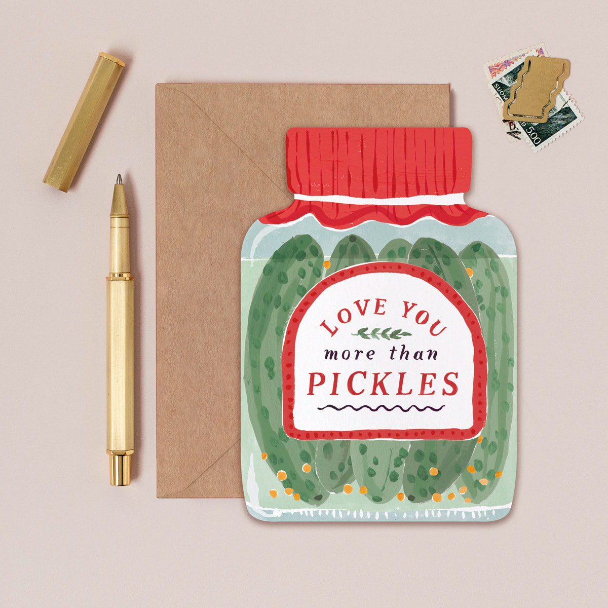 Tarjeta de felicitación Love You More Than Pickles de Sister Paper Co. – foto 1