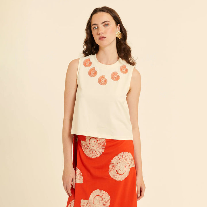 TOP - Pepaloves, Punto con bordado de caracolas