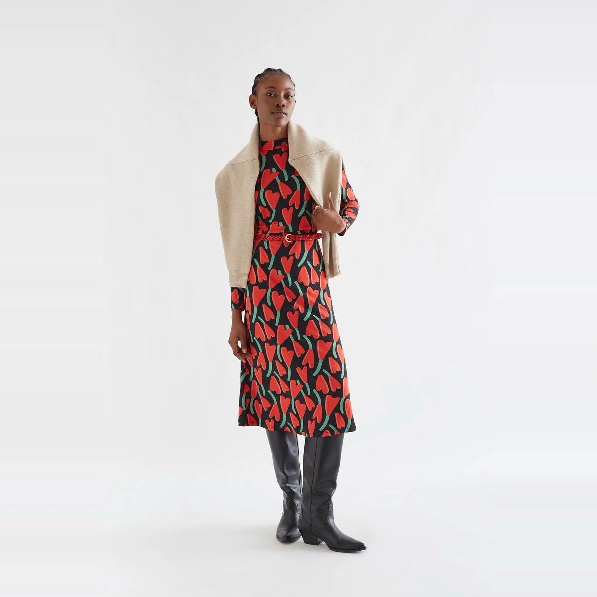 Vestido midi con estampado Ciclamen de Compañía Fantástica para mujer – foto 1