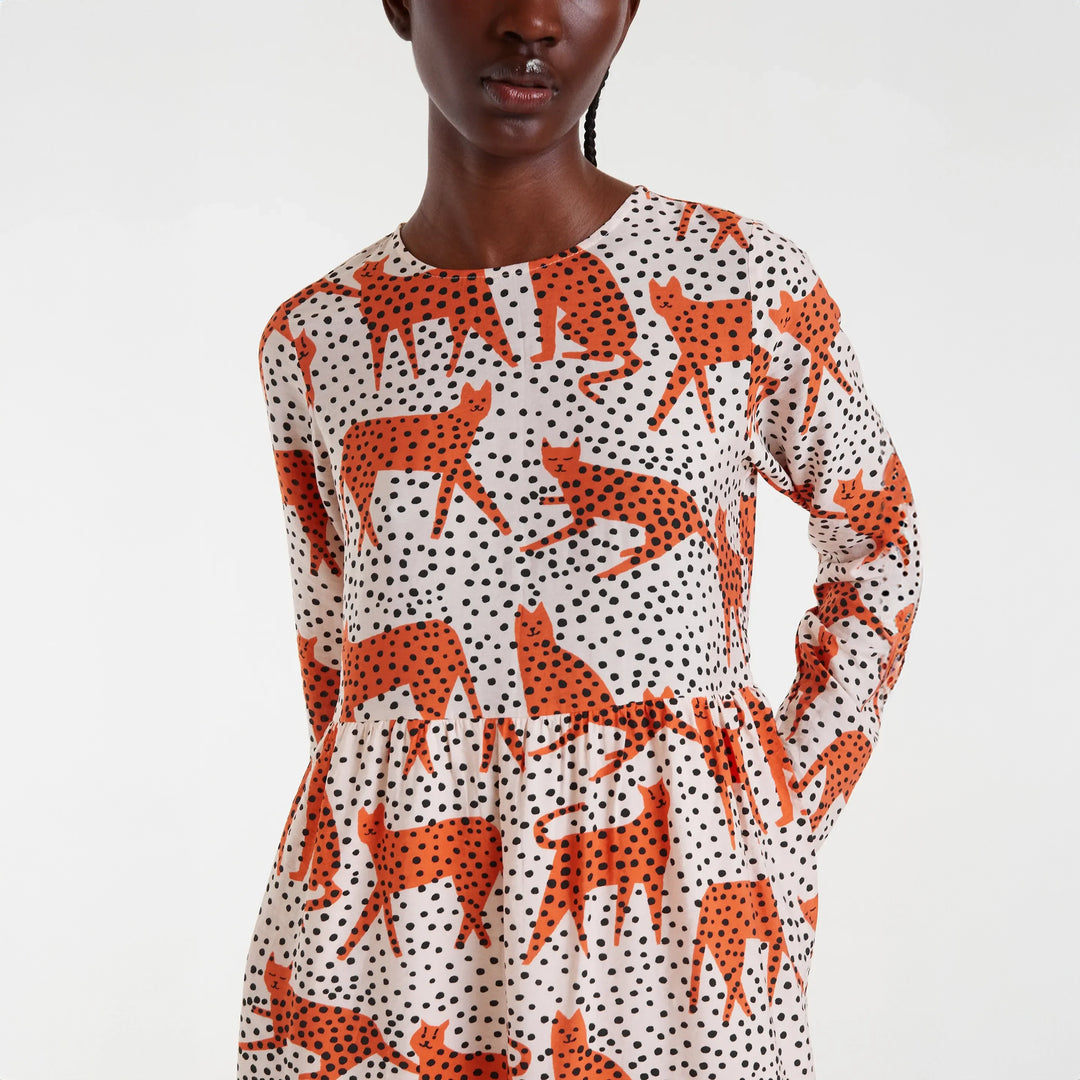 VESTIDO - Compañía Fantástica, Midi con estampado Tano