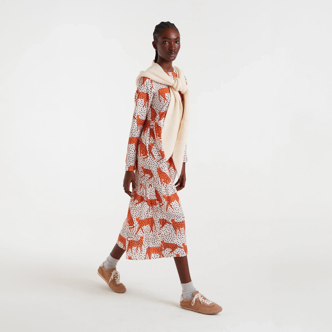 VESTIDO - Compañía Fantástica, Midi con estampado Tano