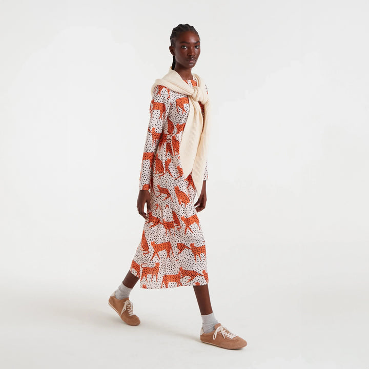 VESTIDO - Compañía Fantástica, Midi con estampado Tano