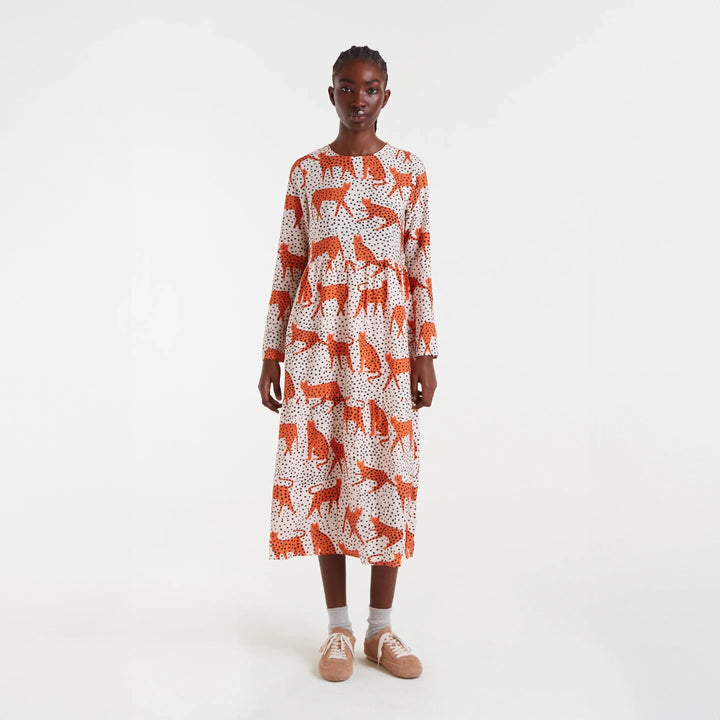VESTIDO - Compañía Fantástica, Midi con estampado Tano