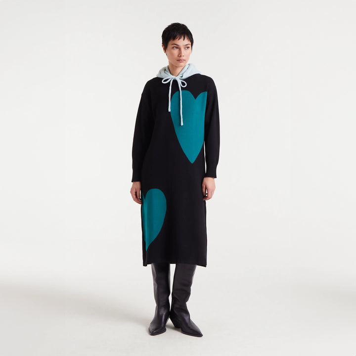 VESTIDO - Compañía Fantástica, Midi jacquard Super Green Heart