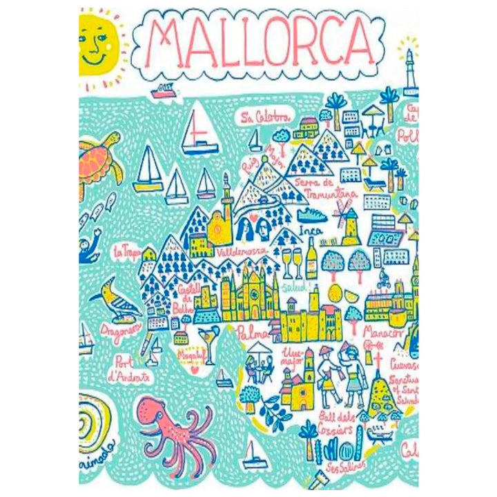 ILUSTRACIÓN - Julia Gash, Mapa Mallorca 13 x 18 cm