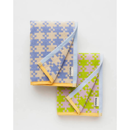 TOALLA DE MANO - Baggu, Pastel Pixel Gingham pack de 2