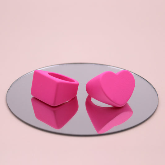 ANILLO - Mate, Corazón Rosa Neón