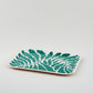 BANDEJA - Wrap Magazine, Green Leaves Rectangle Art Tray
