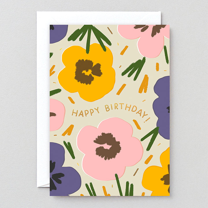 TARJETA FELICITACIÓN - Wrap Magazine, Happy Birthday Flowers