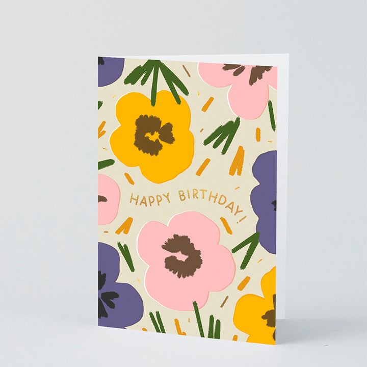 TARJETA FELICITACIÓN - Wrap Magazine, Happy Birthday Flowers