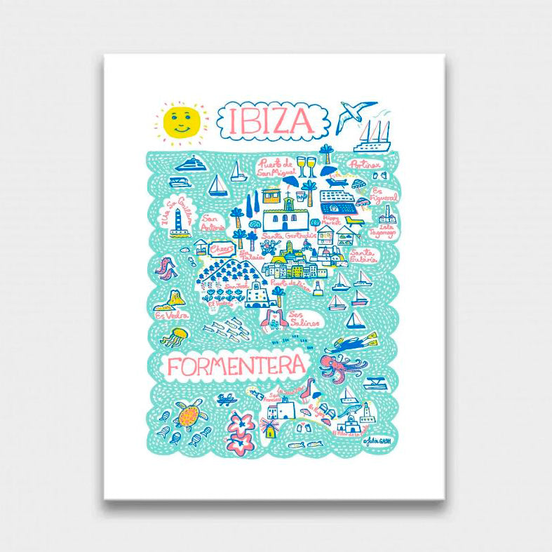 ILUSTRACIÓN - Julia Gash, Mapa Ibiza 13 x 18 cm